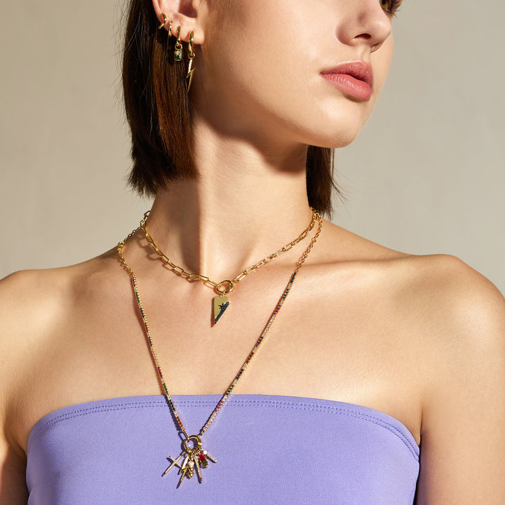 Gold Faceted Red Charm