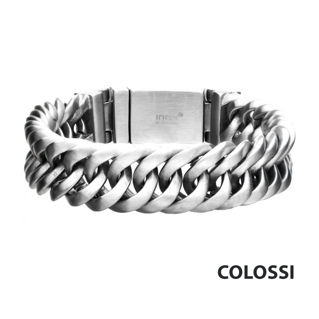 Matte Double Layer Curb Colossi Link & Chain Bracelets