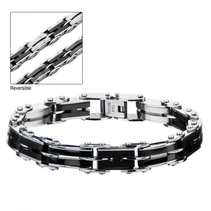Black IP H-Link Reversible Bracelet