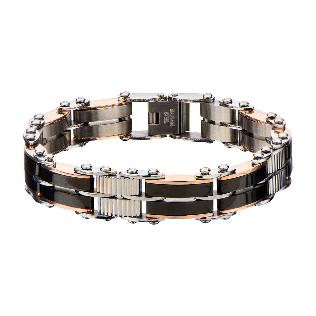 Black & Rose Gold IP Reversible Bracelet