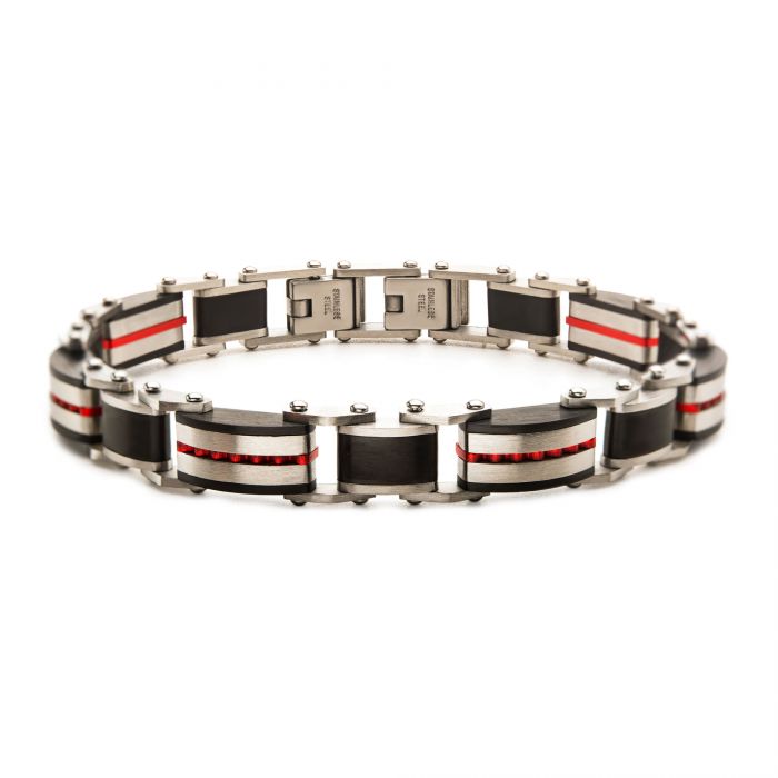 Black & Red IP Dante Link Bracelet