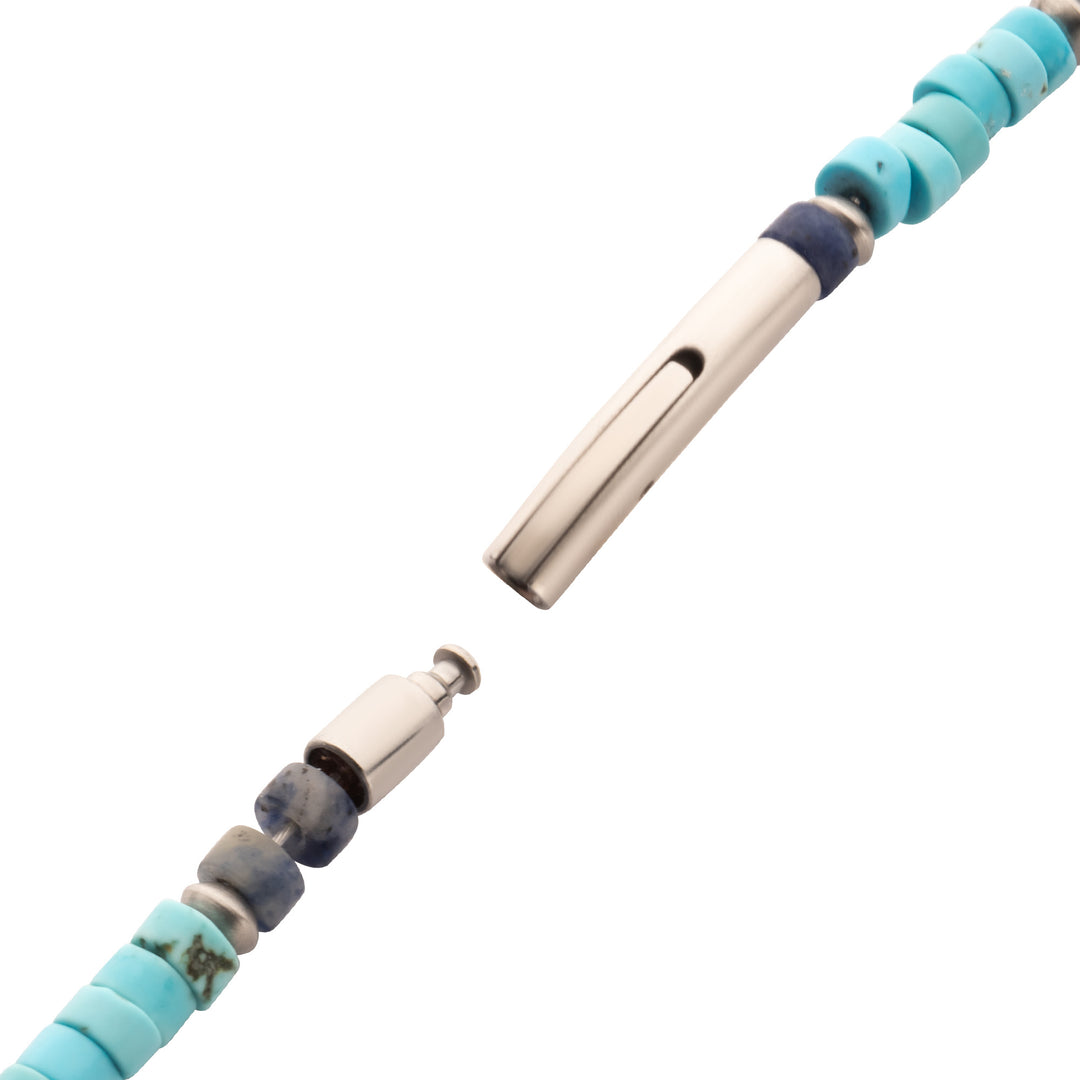Azure Voyager (Turquoise / Sodalite) Heishi Bead Bracelet