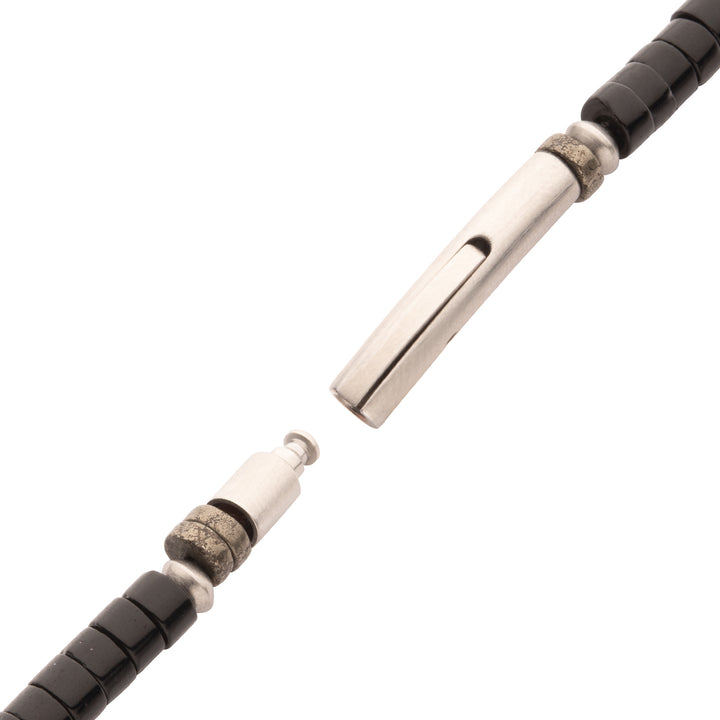 Pyro Sentinel (Onyx / Pyrite / Tiger-eye) Heishi Bead Bracelet
