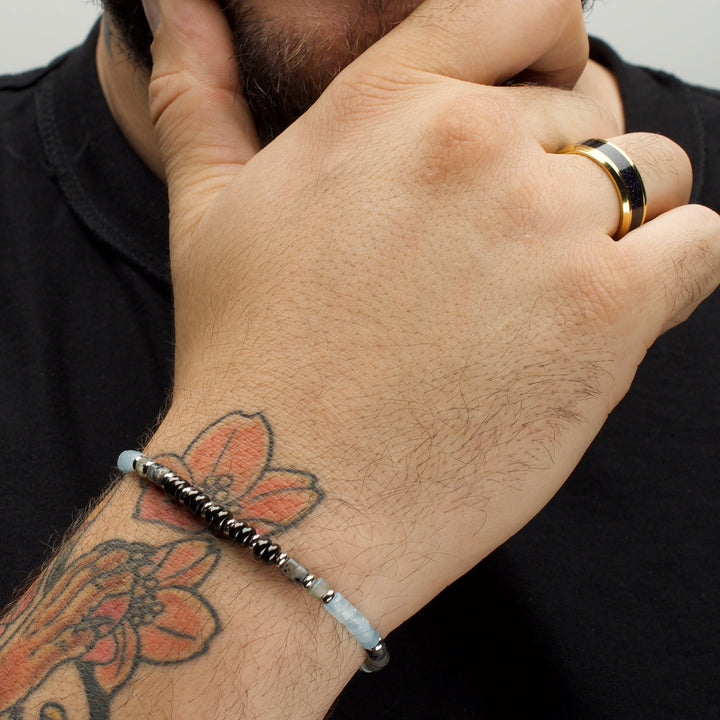 Tundra (Labradorite / Aquamarine / Moonstone) Heishi Bead Bracelet