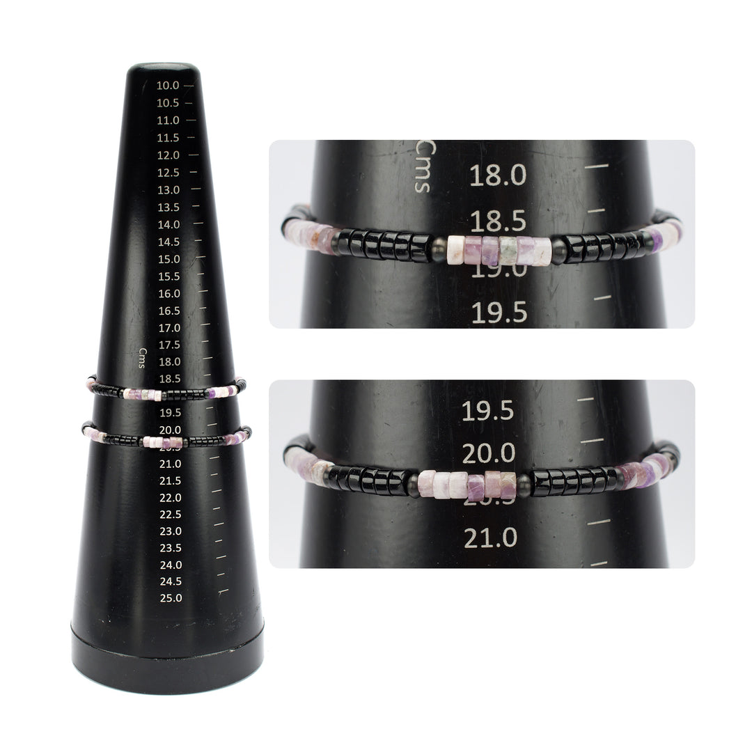Imperial Dusk (Amethyst / Onyx) Heishi Bead Bracelet