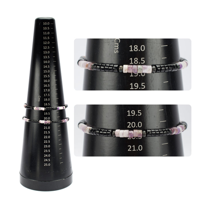 Imperial Dusk (Amethyst / Onyx) Heishi Bead Bracelet