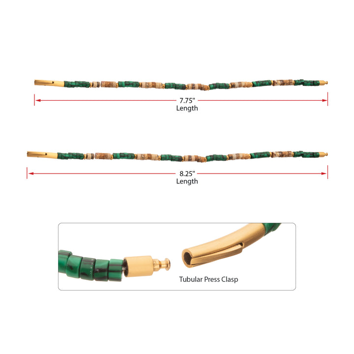 TerraFirm (Brown Jasper / Malachite) Heishi Bead Bracelet