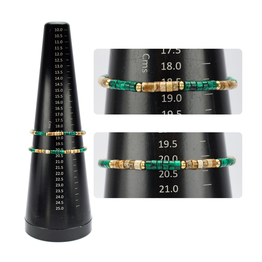 TerraFirm (Brown Jasper / Malachite) Heishi Bead Bracelet