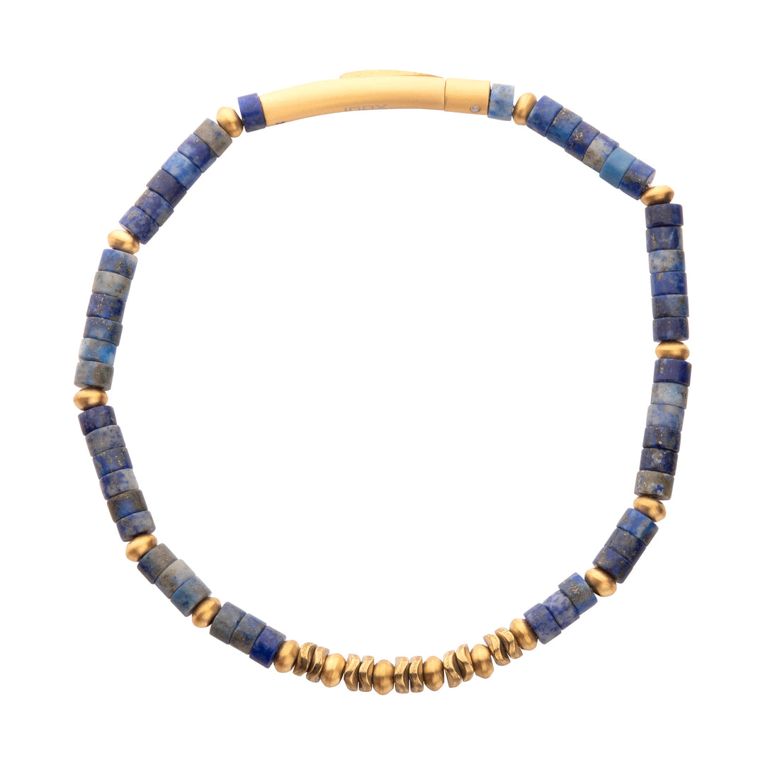 SkyWeaver (Hematite / Lapis Lazuli) Heishi Bead Bracelet