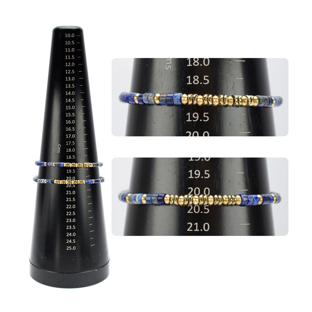 SkyWeaver (Hematite / Lapis Lazuli) Heishi Bead Bracelet
