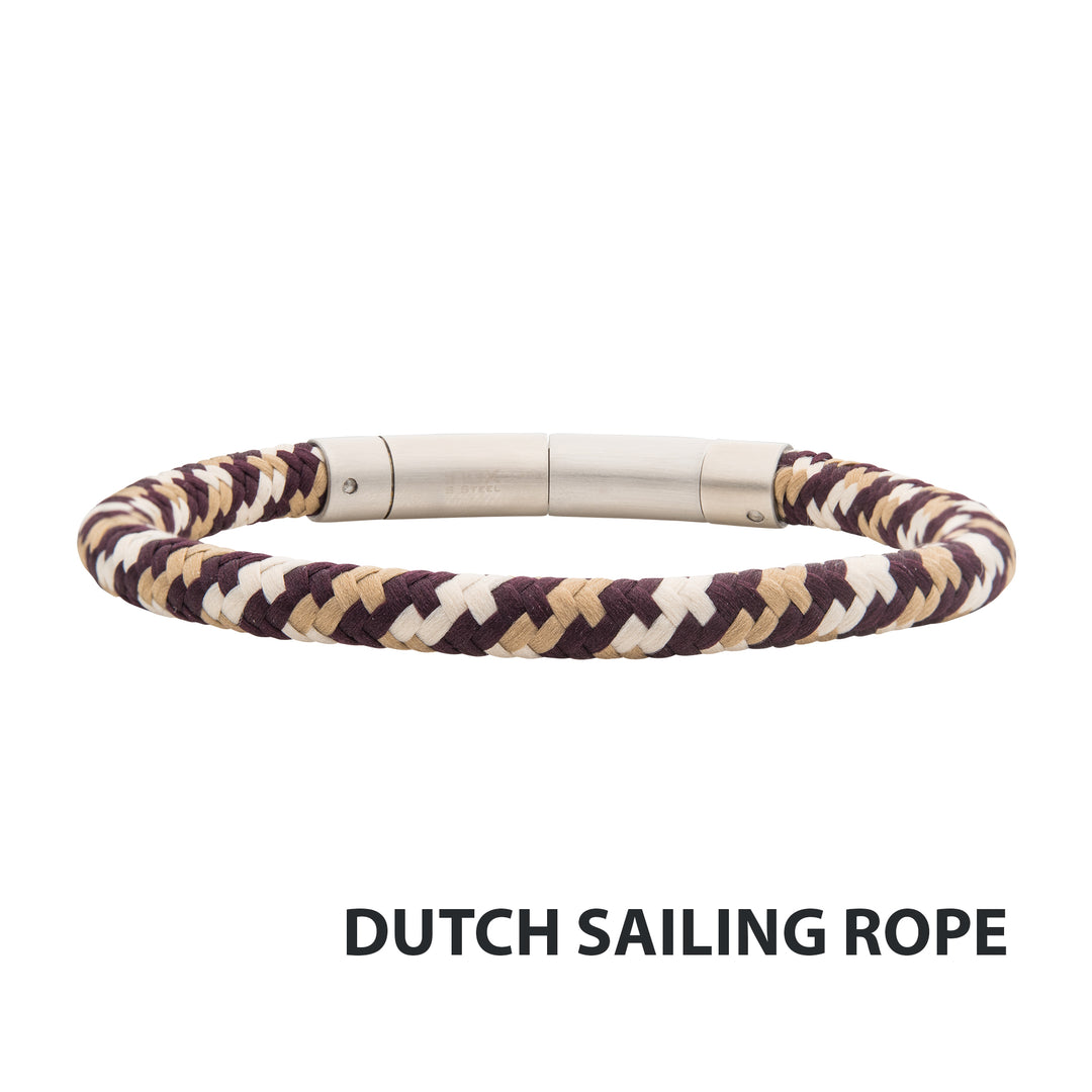 6mm Brown, Beige & Dark Brown Nylon Cord Bracelet