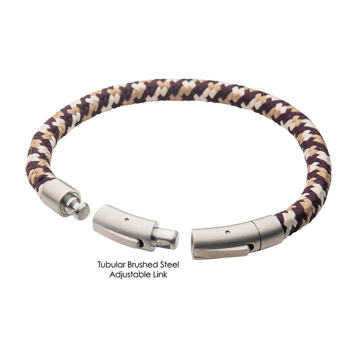 6mm Brown, Beige & Dark Brown Nylon Cord Bracelet