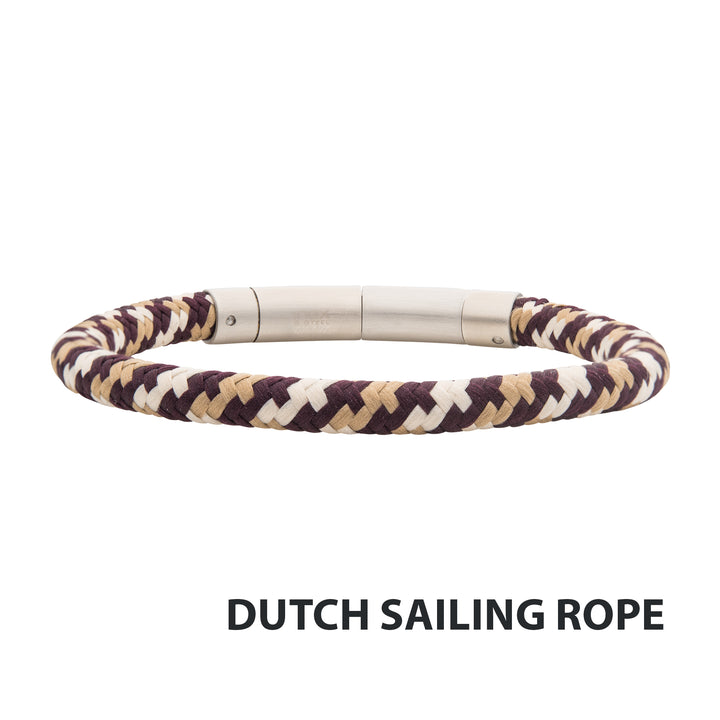 6mm Brown, Beige & Dark Brown Nylon Cord Bracelet