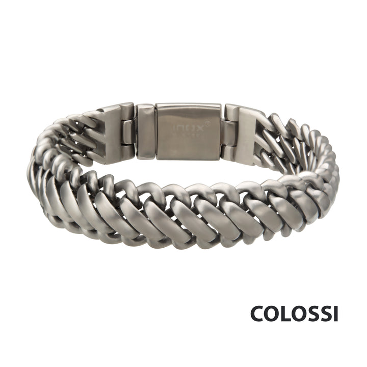 Matte Stainless Steel Big Double Chain Bracelet