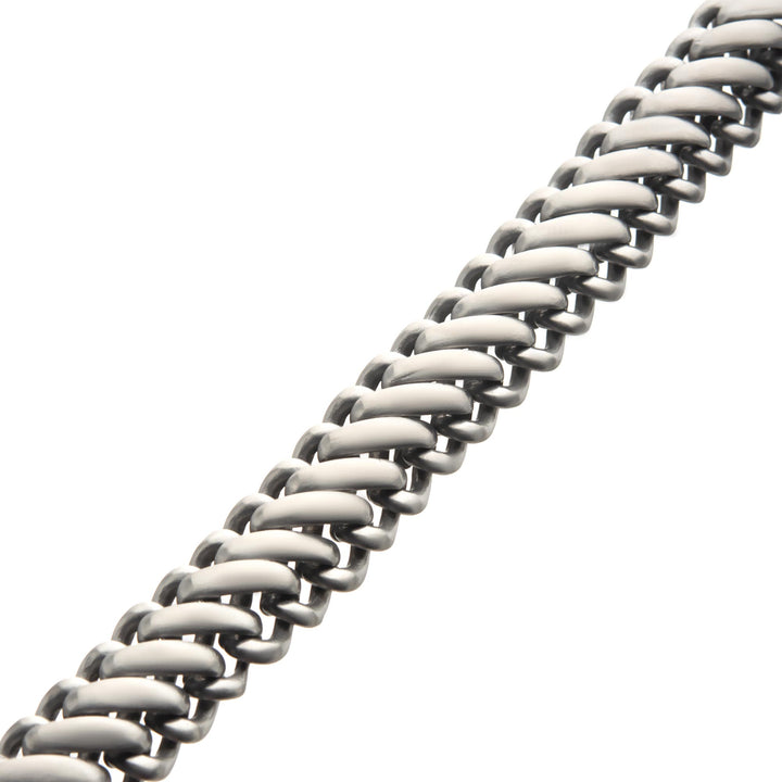 Matte Stainless Steel Big Double Chain Bracelet