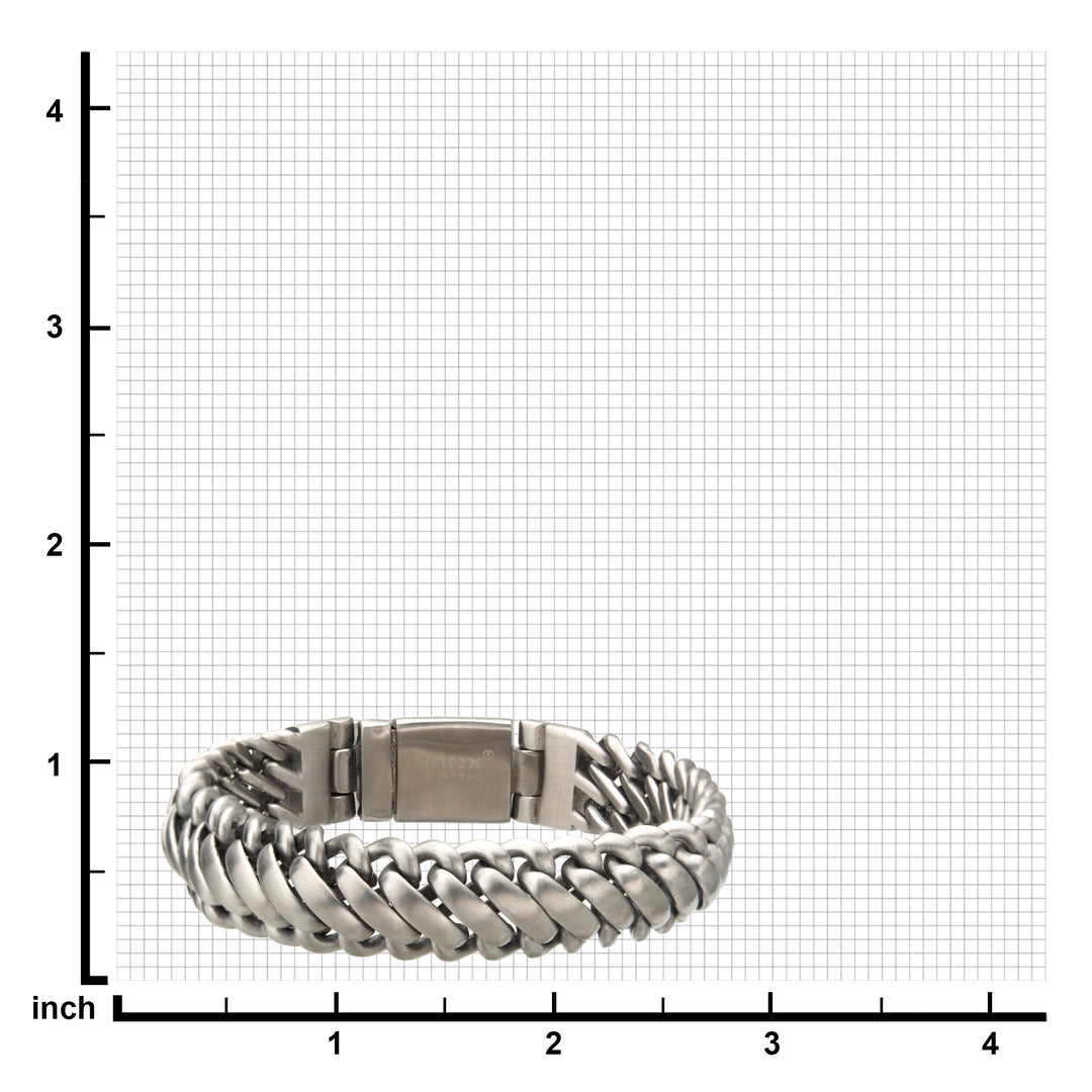 Matte Stainless Steel Big Double Chain Bracelet