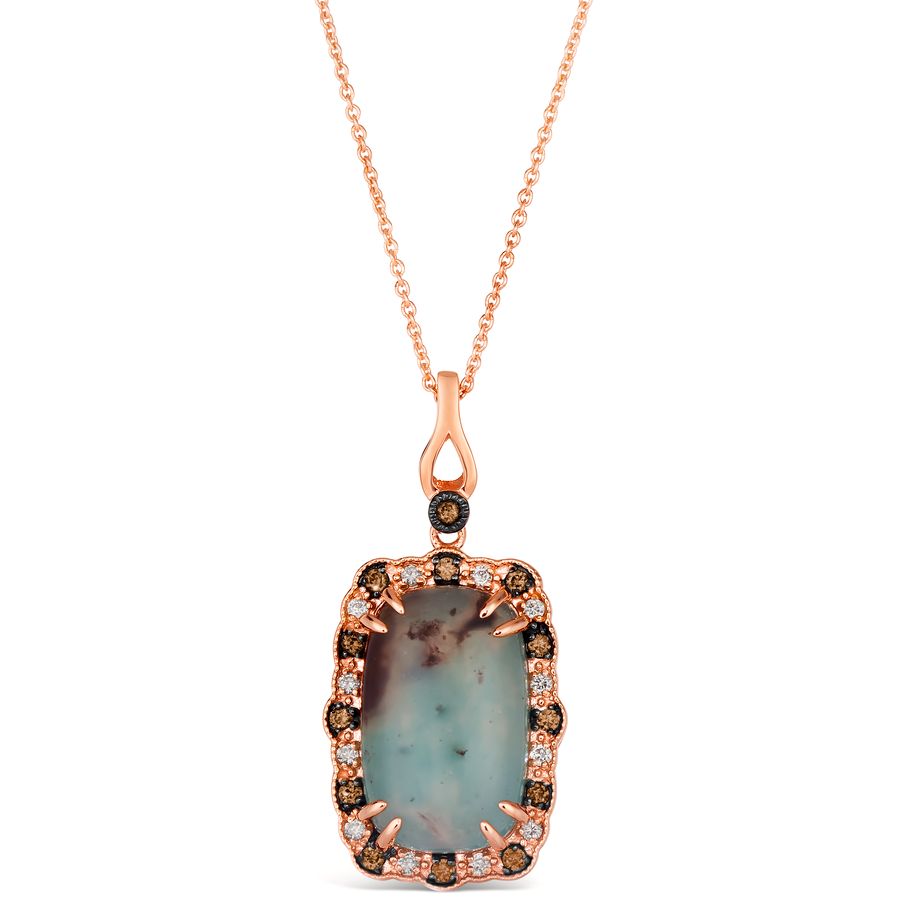 14K STRAWBERRY GOLD DIAMOND AQUAPRASE CANDY PENDAN