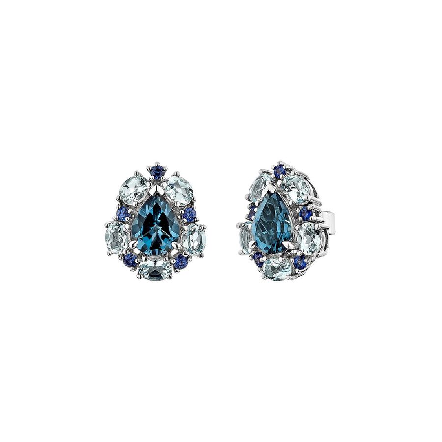 14K WHITE GOLD LONDON BLUE TOPAZ, BLUE TOPAZ, SAPP