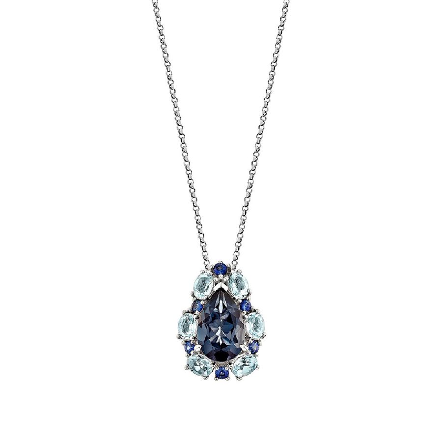 14K WHITE GOLD LONDON BLUE TOPAZ, BLUE TOPAZ, SAPP