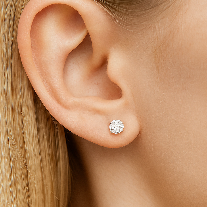 0.25ctw Lab-Grown Diamond Stud Earrings in Sterling Silver – Illusion Set