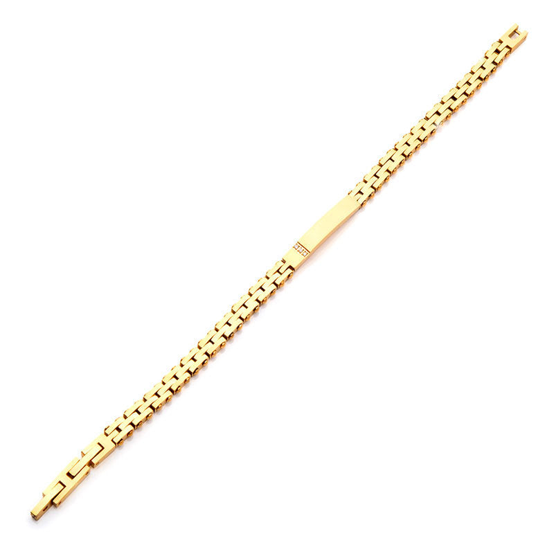 Trim Cut with Genuine Lab-Grown Clear Diamonds Tennis 18Kt Gold IP Bracelet