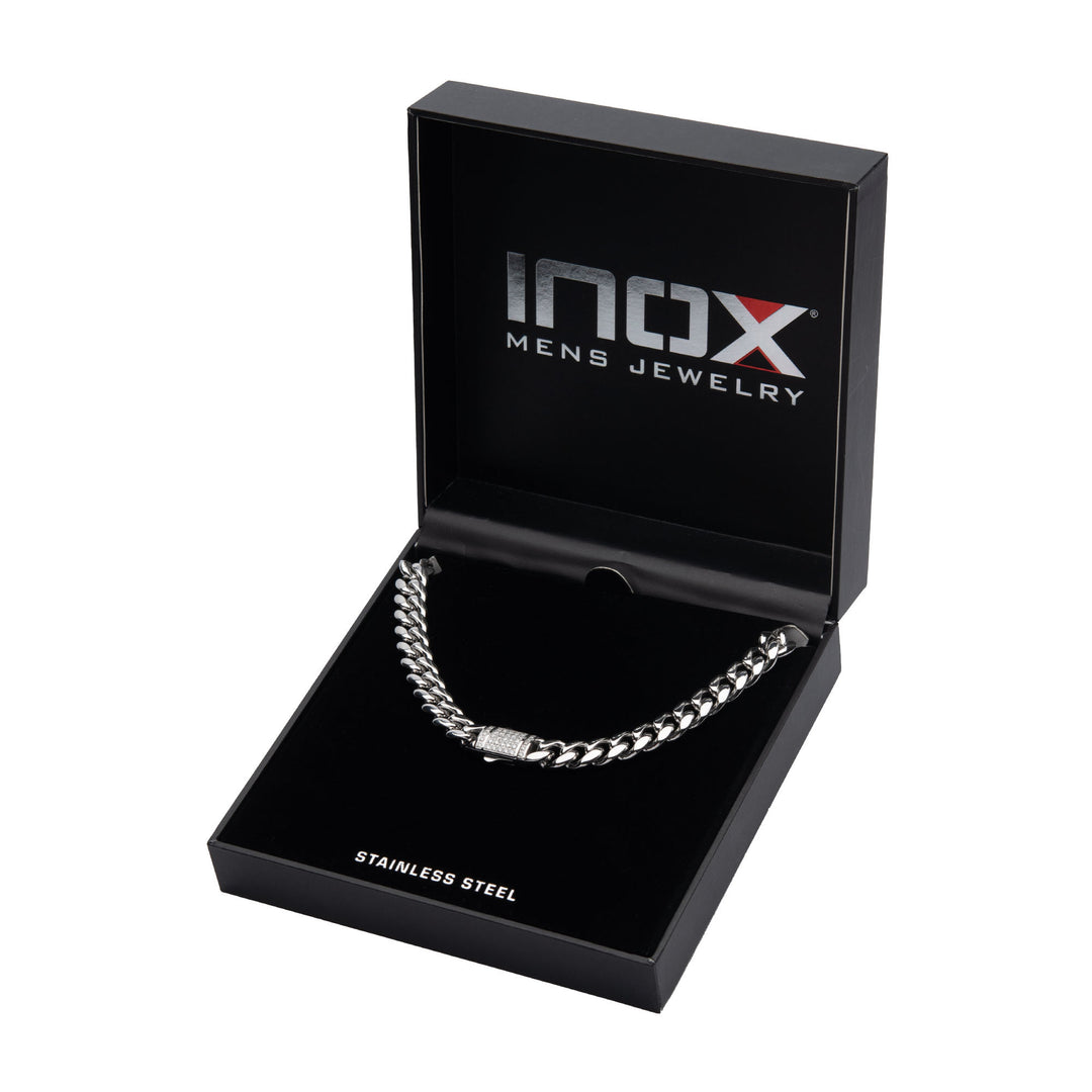 10mm Steel Miami Cuban Chain Necklace with CNC Precision Set Lab-grown Diamonds Double Tab Box Clasp