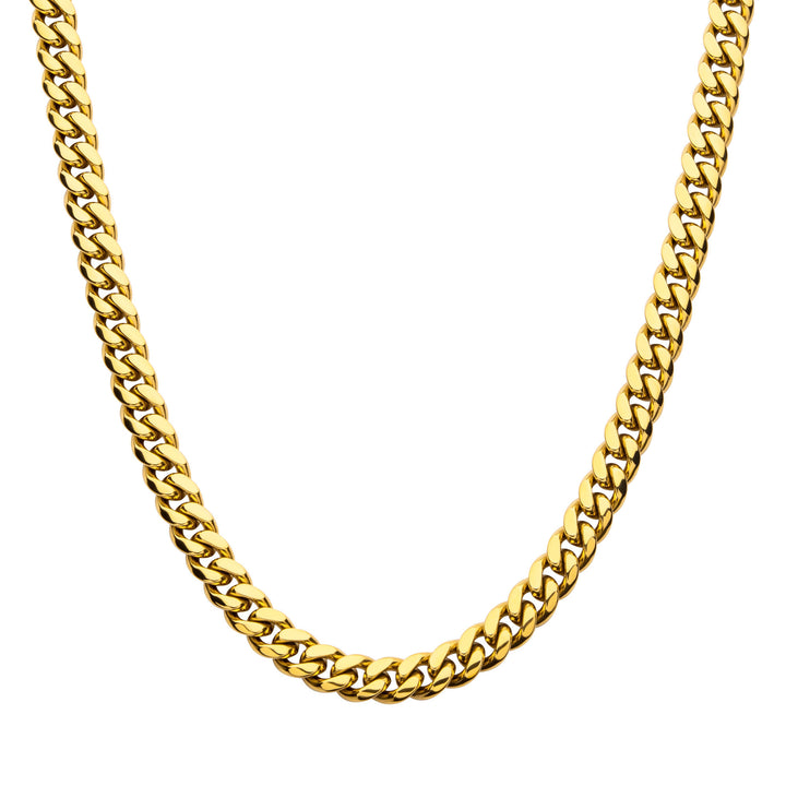 10mm 18kt Gold IP Miami Cuban Chain Necklace with CNC Precision Set Lab-grown Diamonds