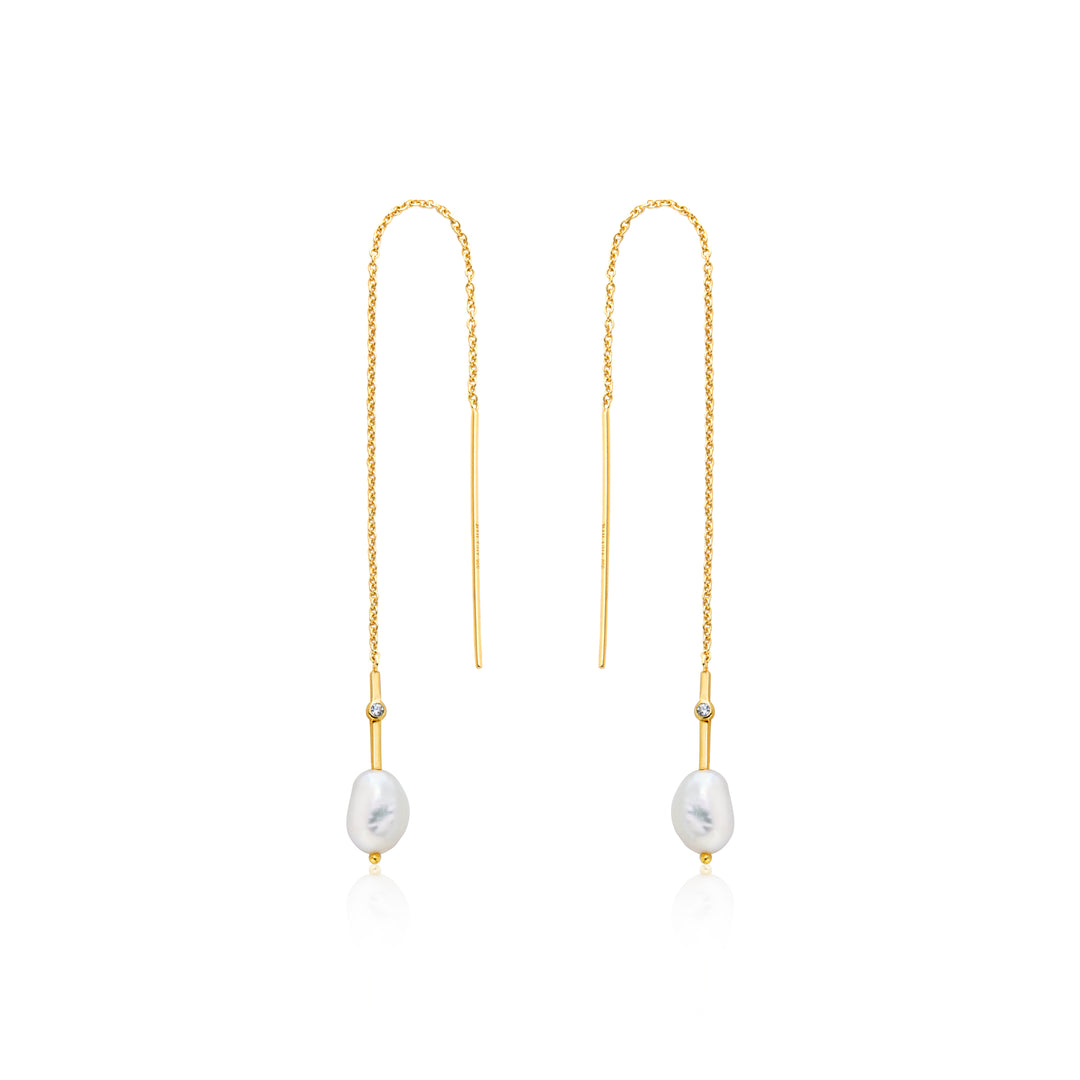PEARL THREADER EARRINGS