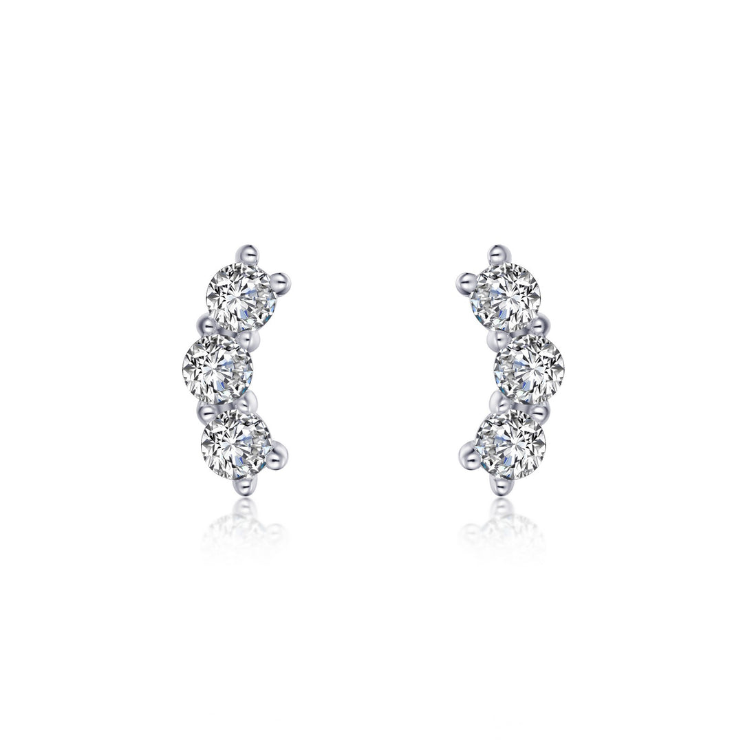 3-Stone Stud Earrings