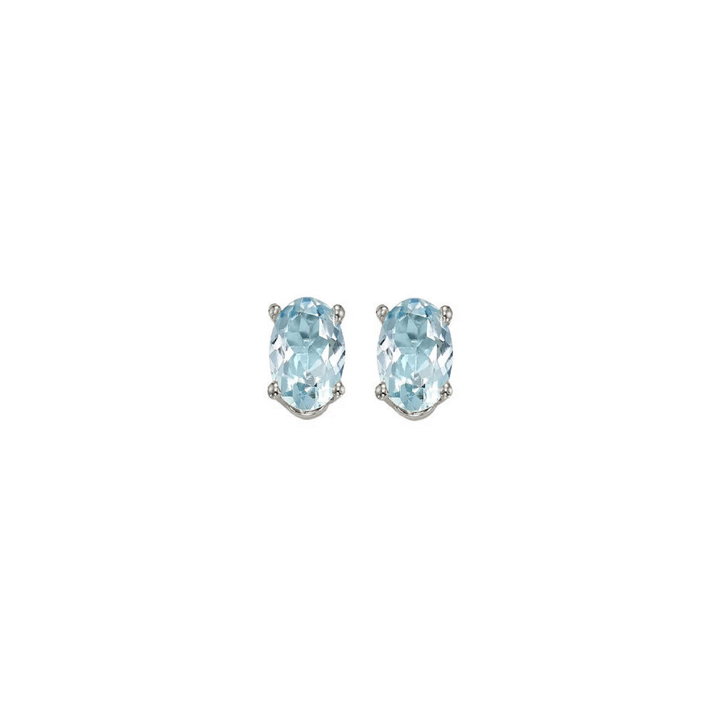 14Kt White Gold Aquamarine 1/2Ctw Earring