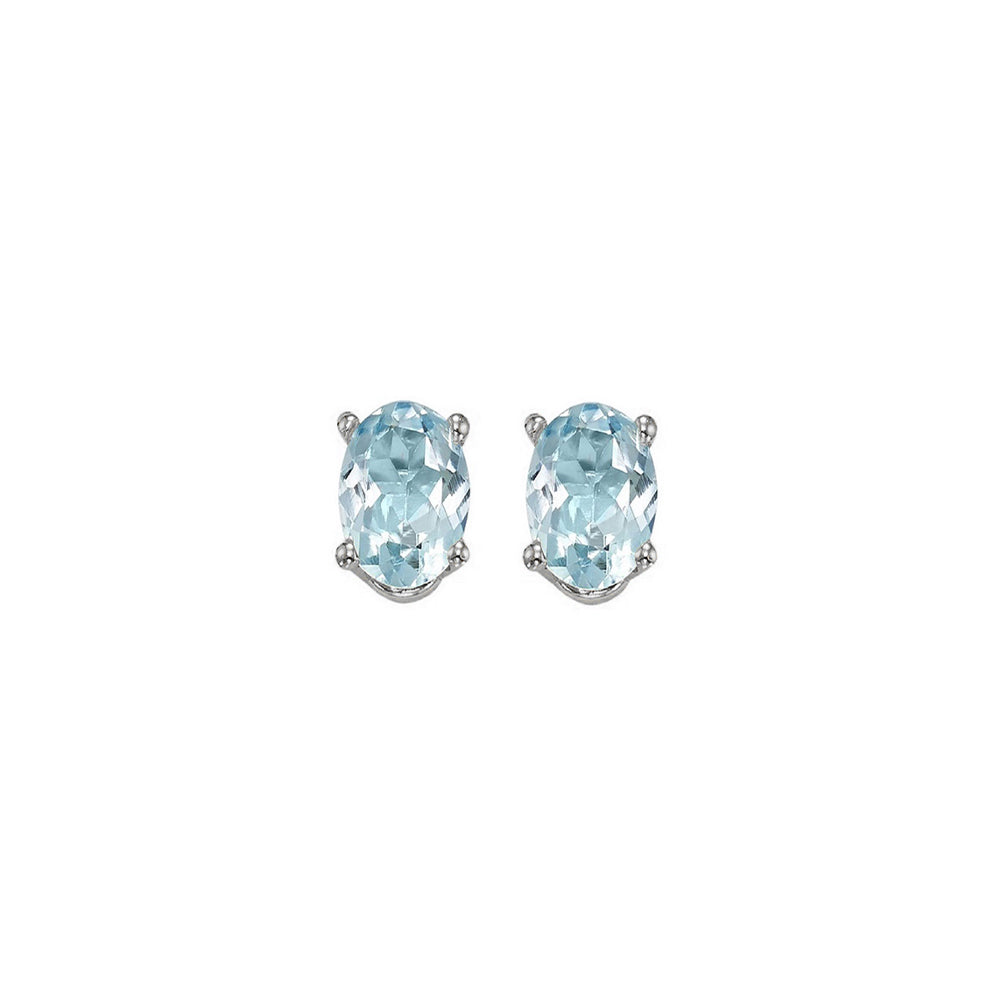 14Kt White Gold Aquamarine 7/8Ctw Earring