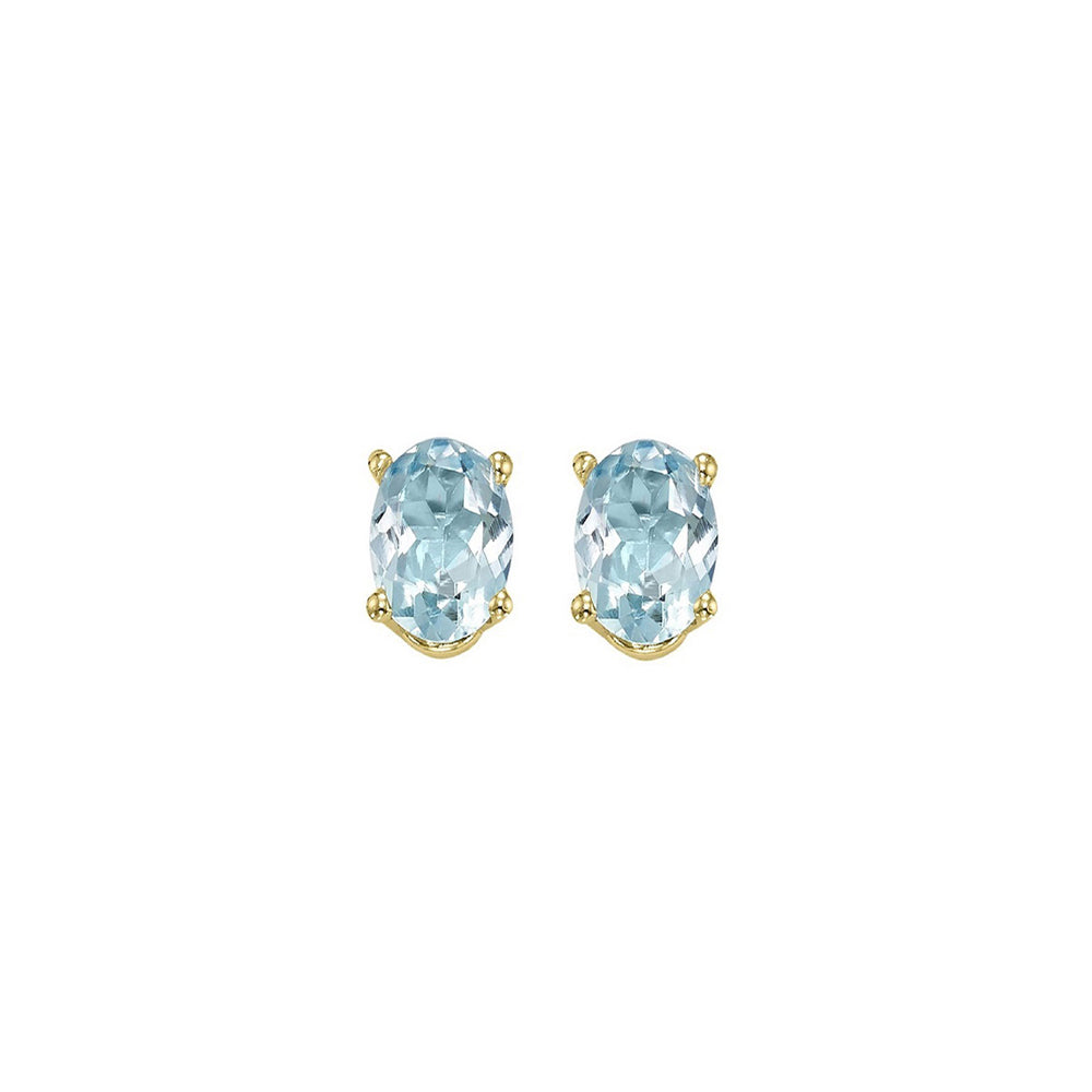 14Kt Yellow Gold Aquamarine 7/8Ctw Earring