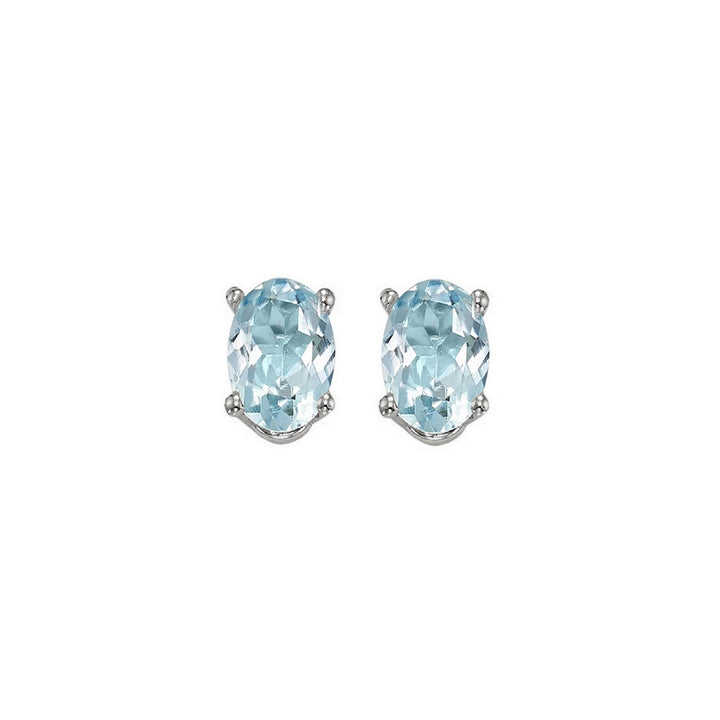 14Kt White Gold Aquamarine 1Ctw Earring