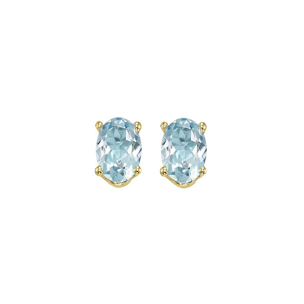 14Kt Yellow Gold Aquamarine 1Ctw Earring
