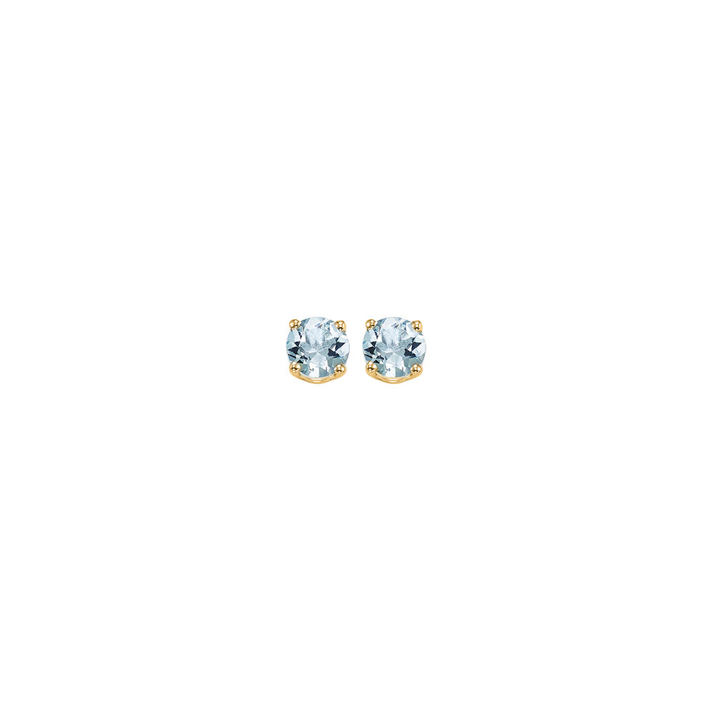 14Kt Yellow Gold Aquamarine 1/5Ctw Earring