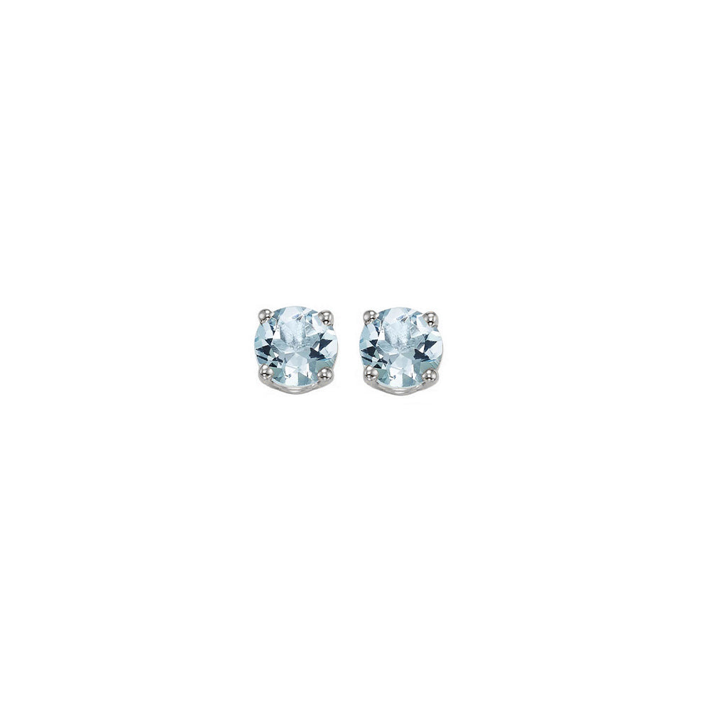 14Kt White Gold & Aquamarine 1/2Ctw Earring