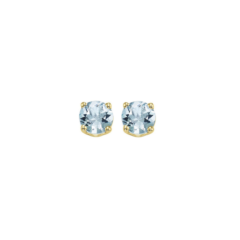 14Kt Yellow Gold Aquamarine 7/8Ctw Earring
