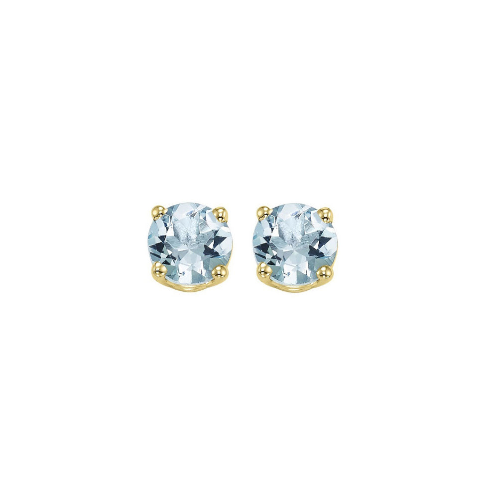 14Kt Yellow Gold Aquamarine 1Ctw Earring