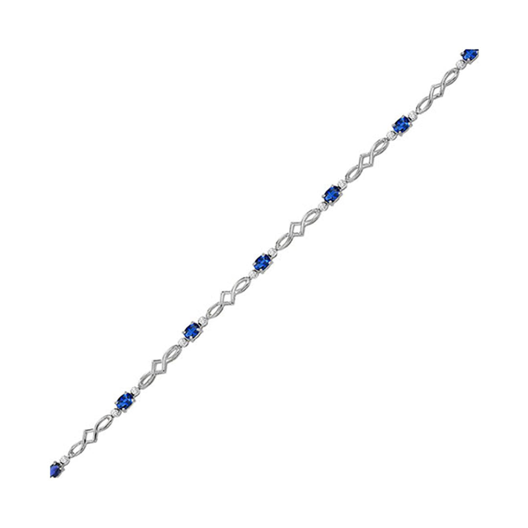 14Kt White Gold Diamond 1/4Ctw & Tanzanite 1 1/2Ctw Bracelet