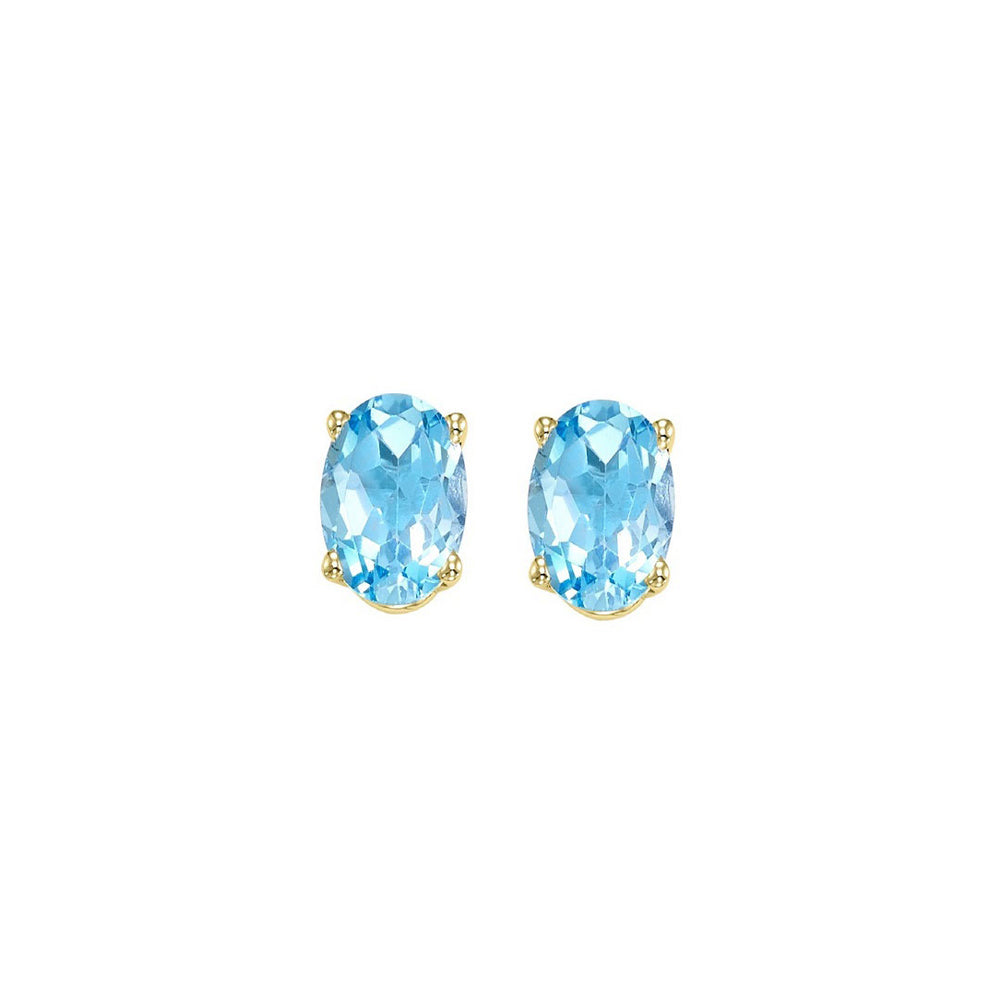 14Kt Yellow Gold Blue Topaz 5/6Ctw Earring