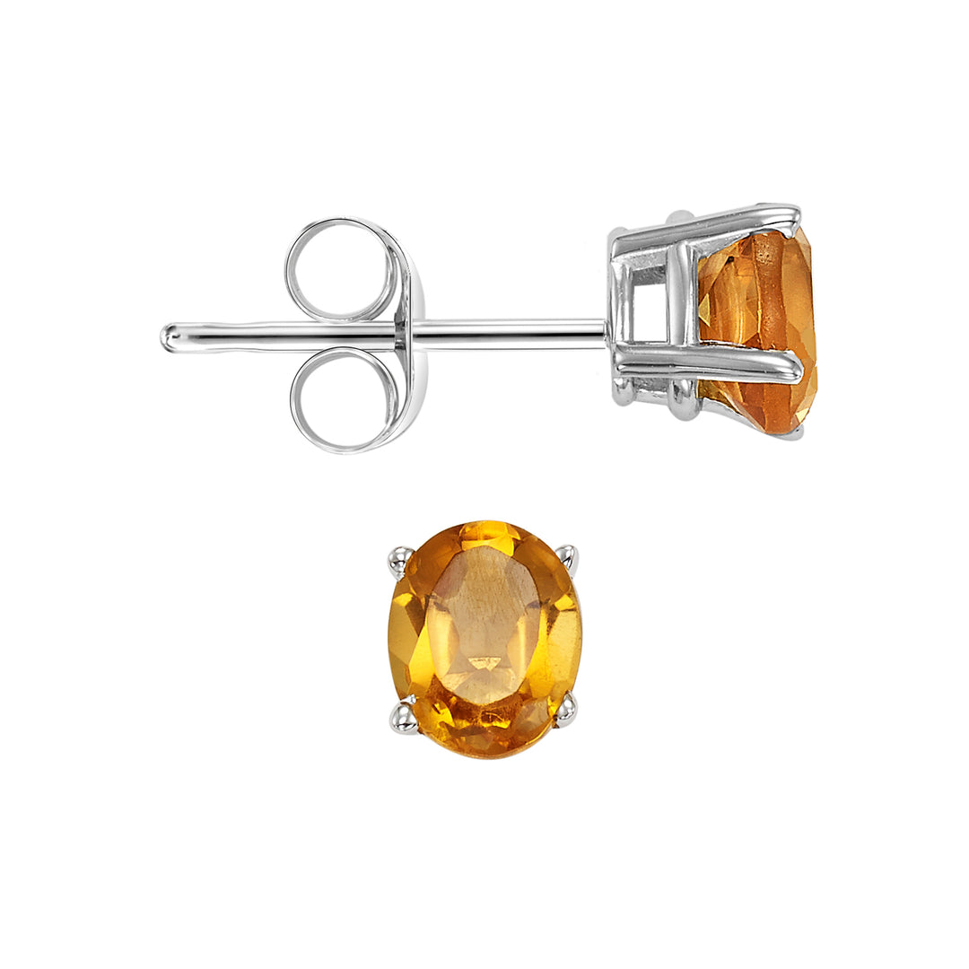 14Kt White Gold Citrine 1Ctw Earring