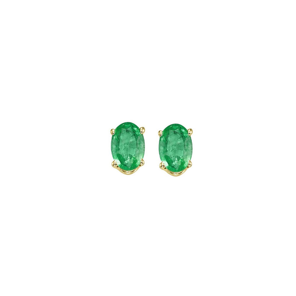 14Kt Yellow Gold Emerald 1/2Ctw Earring