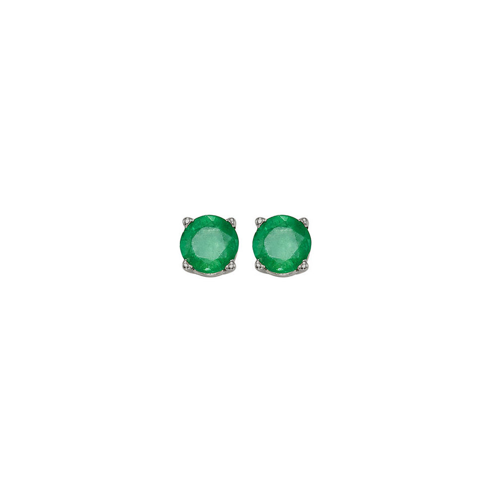 14Kt White Gold & Emerald 1/2Ctw Earring