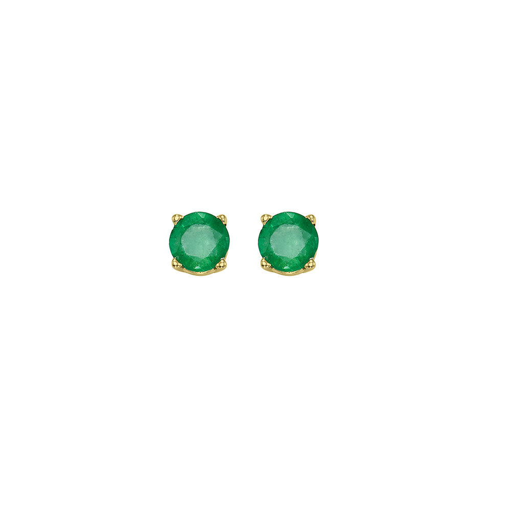 14Kt Yellow Gold Emerald 1/2Ctw Earring
