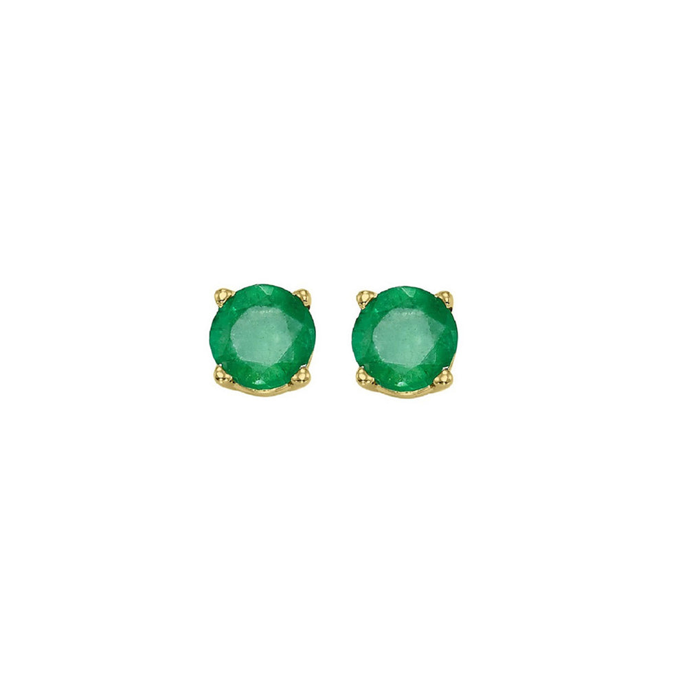 14Kt Yellow Gold & Emerald 7/8Ctw Earring
