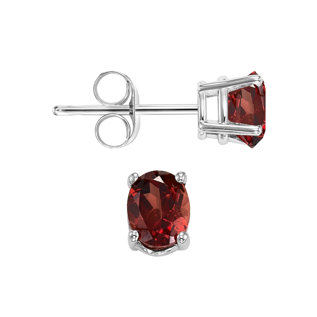 14Kt White Gold Garnet 1Ctw Earring