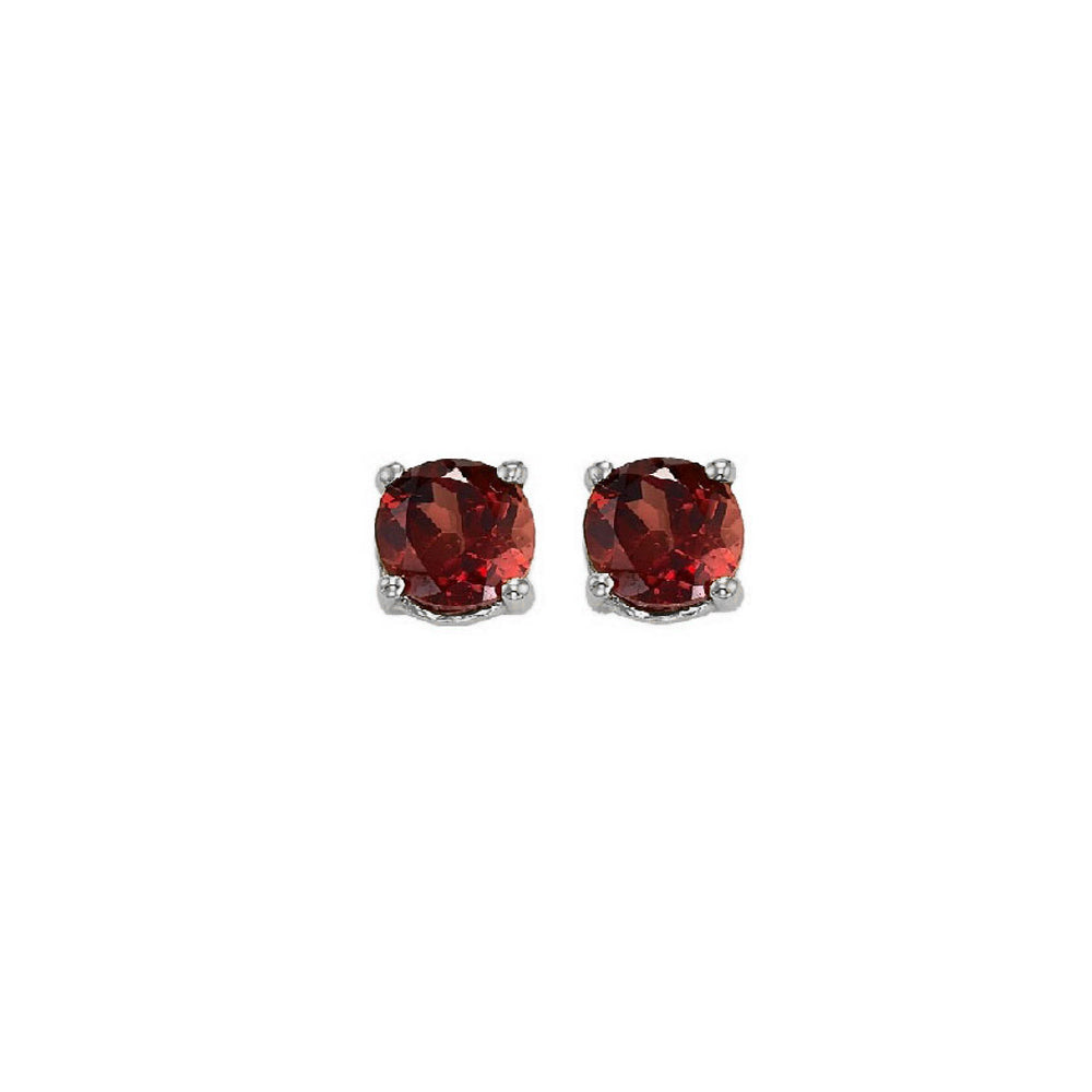 14Kt White Gold & Garnet 1/2Ctw Earring