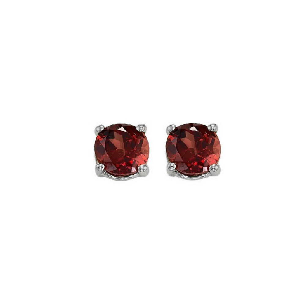 14Kt White Gold Garnet 1Ctw Earring