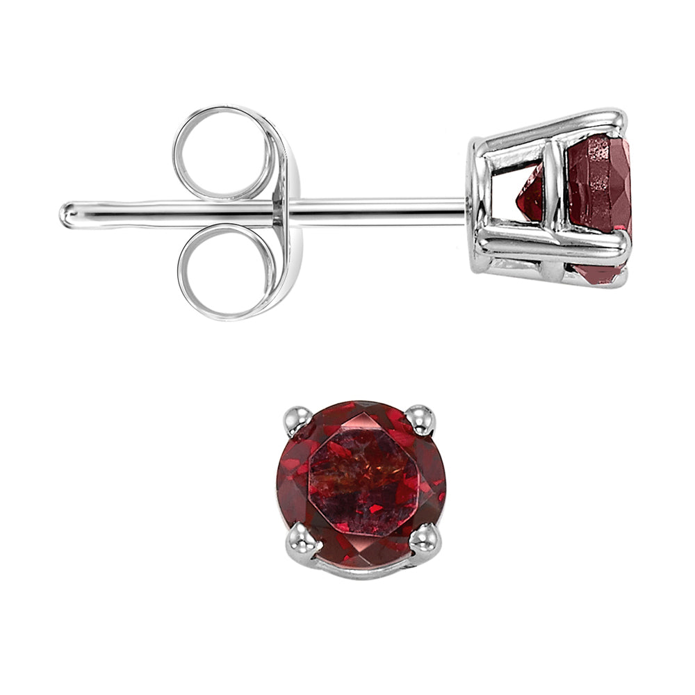 14Kt White Gold Garnet 1Ctw Earring