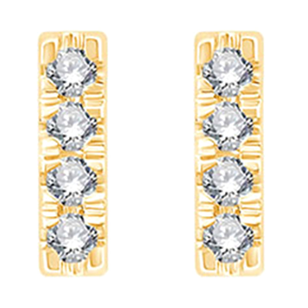 10Kt Yellow Gold Diamond 1/50Ctw Earring